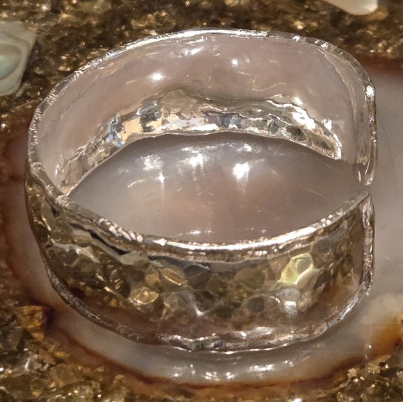 Hammered Sterling Silver Bracelet - Picture 3 of 10